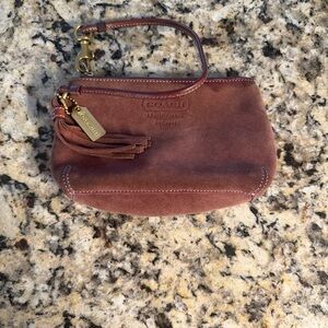 Coach Tan Suede Wristlet
